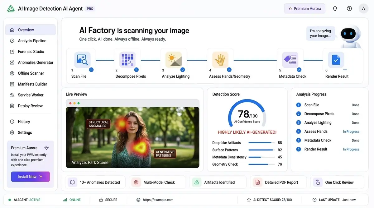 AI Image Detection Agent — example of the AI haircut tool dashboard software
